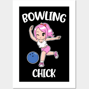 Bowling Chick Funny Bowling Gift Posters and Art